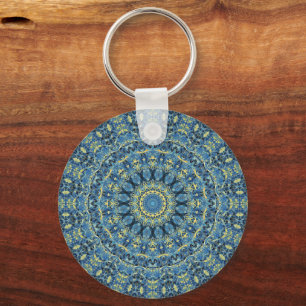 Boho Abstrakt Groovy Van Gogh Sternennacht Mandala Schlüsselanhänger