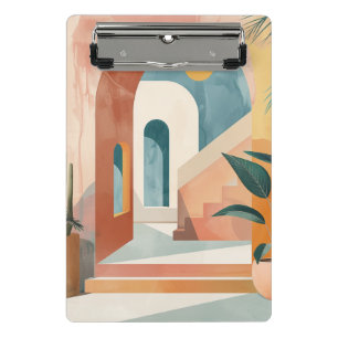 Boho Abstrakt Landschaft (10) Mini Klemmbrett