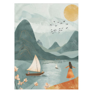 Boho Abstrakt Landschaft (11) Tischdecke