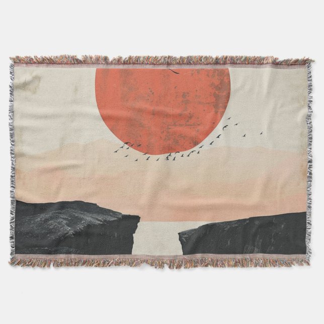 Boho Abstrakt Landschaft (12) Decke (Vorderseite)
