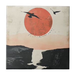 Boho Abstrakt Landschaft (12) Fliese