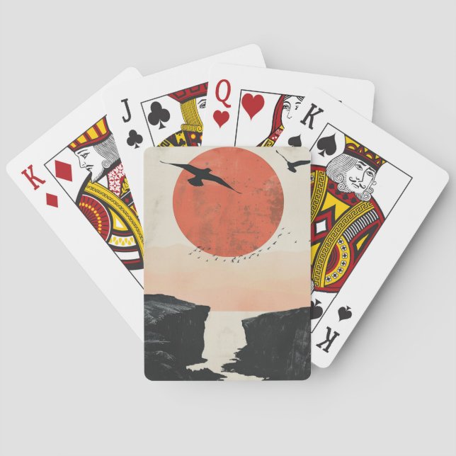 Boho Abstrakt Landschaft (12) Spielkarten (Rückseite)