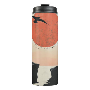 Boho Abstrakt Landschaft (12) Thermosbecher