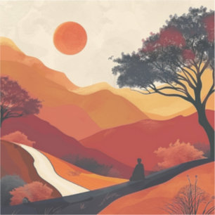 Boho Abstrakt Landschaft (19) Aufkleber