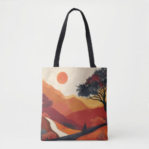 Boho Abstrakt Landschaft (19) Tasche
