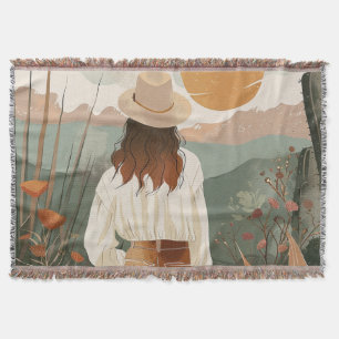 Boho Abstrakt Landschaft (20) Decke