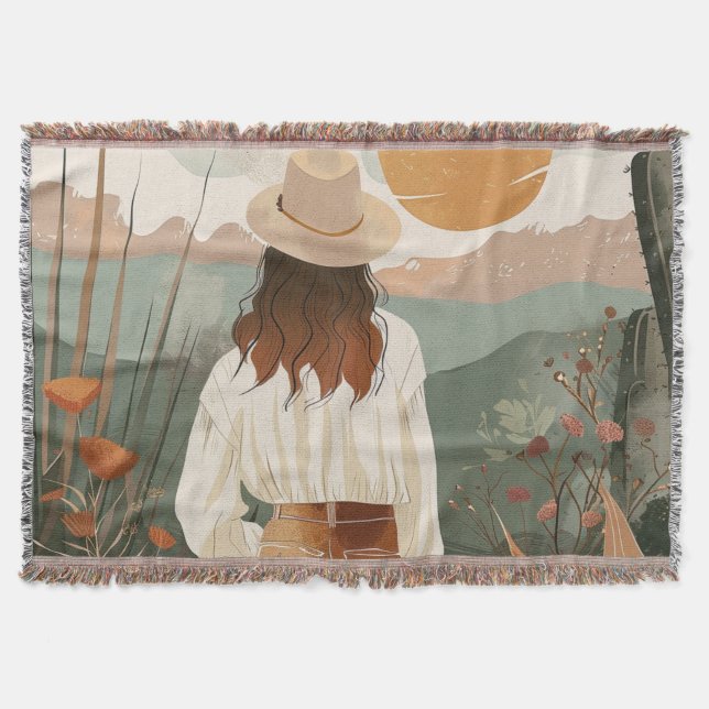 Boho Abstrakt Landschaft (20) Decke (Vorderseite)