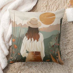 Boho Abstrakt Landschaft (20) Kissen