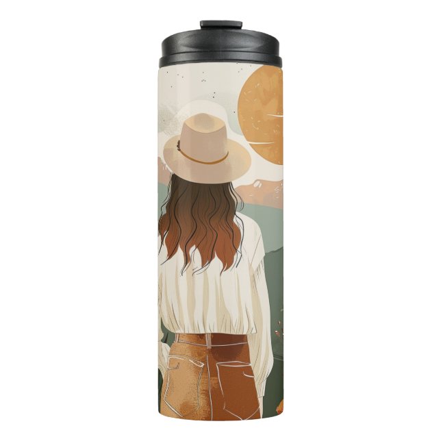 Boho Abstrakt Landschaft (20) Thermosbecher (Vorderseite)