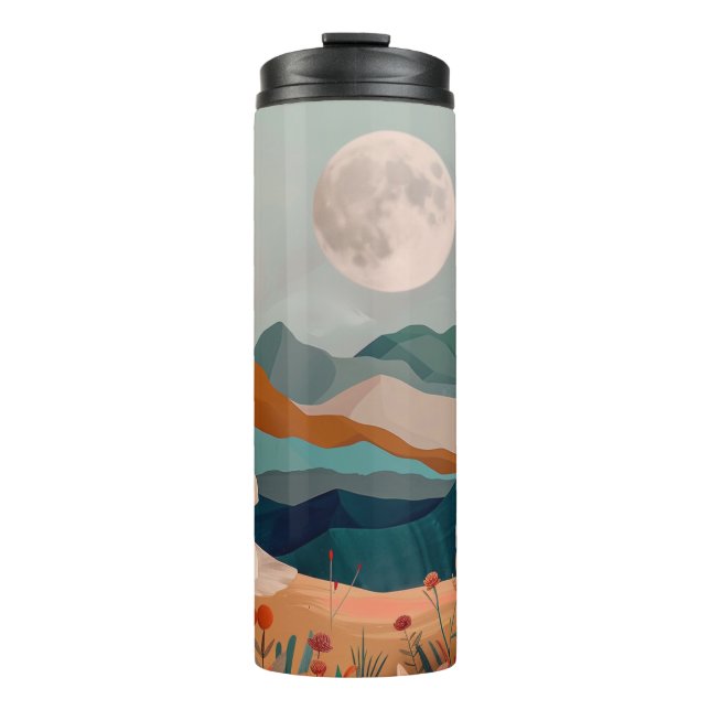 Boho Abstrakt Landschaft (21) Thermosbecher (Vorderseite)