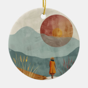 Boho Abstrakt Landschaft (23) Keramik Ornament