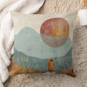 Boho Abstrakt Landschaft (23) Kissen