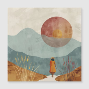 Boho Abstrakt Landschaft (23) Magnetkarte