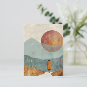 Boho Abstrakt Landschaft (23) Postkarte