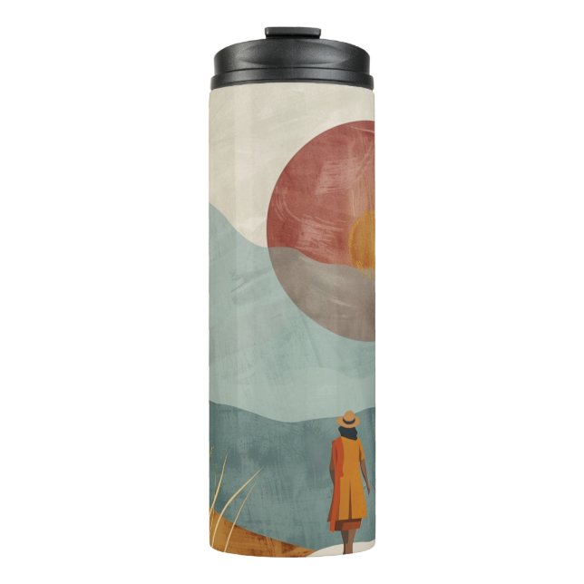 Boho Abstrakt Landschaft (23) Thermosbecher (Vorderseite)