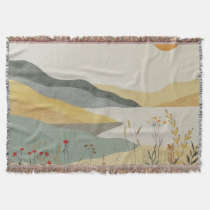 Boho Abstrakt Landschaft (25) Decke