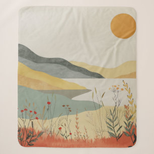 Boho Abstrakt Landschaft (25) Sherpadecke
