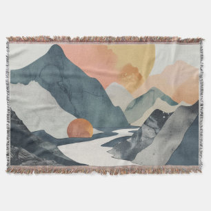 Boho Abstrakt Landschaft (2) Decke
