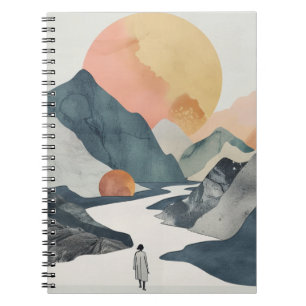 Boho Abstrakt Landschaft (2) Notizblock