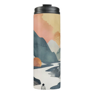 Boho Abstrakt Landschaft (2) Thermosbecher
