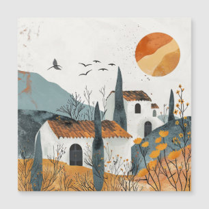 Boho Abstrakt Landschaft (4) Magnetkarte