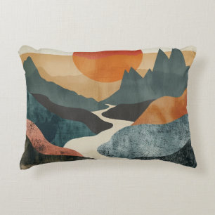 Boho Abstrakt Landschaft (5) Dekokissen