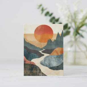 Boho Abstrakt Landschaft (5) Postkarte