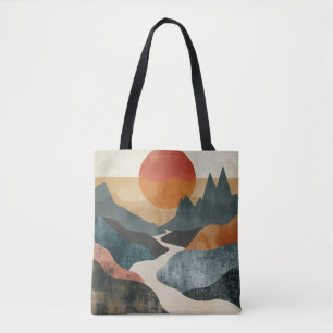 Boho Abstrakt Landschaft (5) Tasche