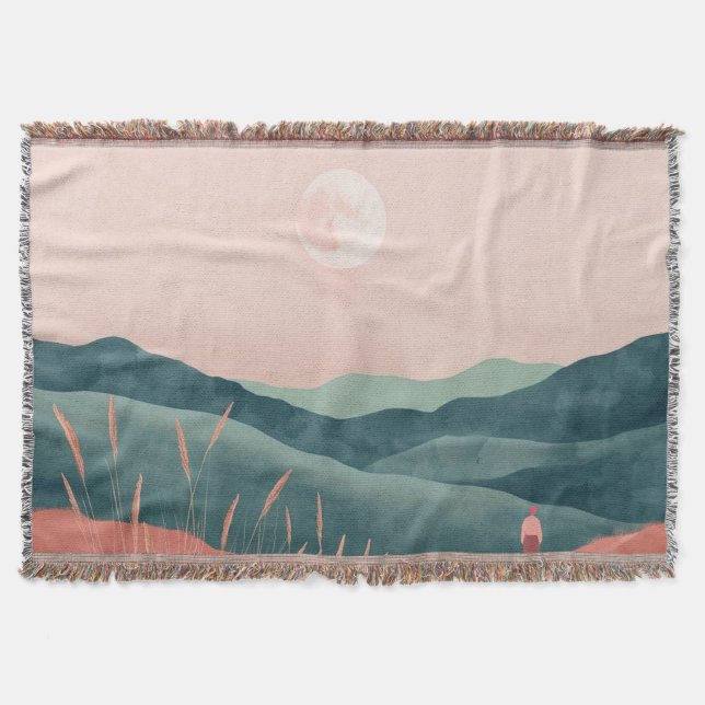 Boho Abstrakt Landschaft (7) Decke (Vorderseite)