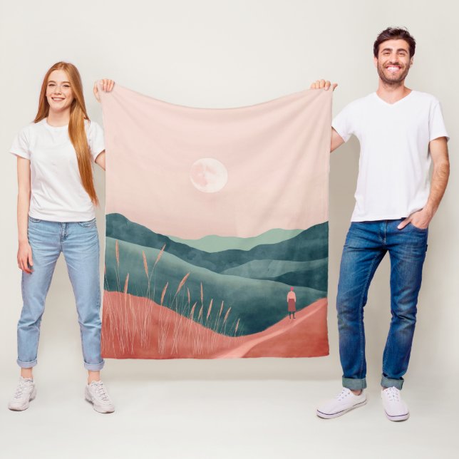 Boho Abstrakt Landschaft (7) Fleecedecke (Beispiel)