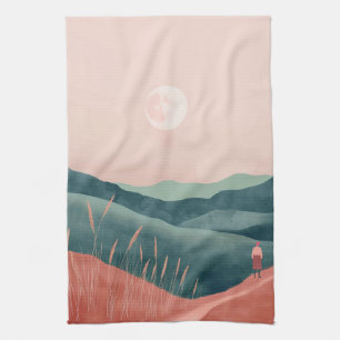 Boho Abstrakt Landschaft (7) Geschirrtuch