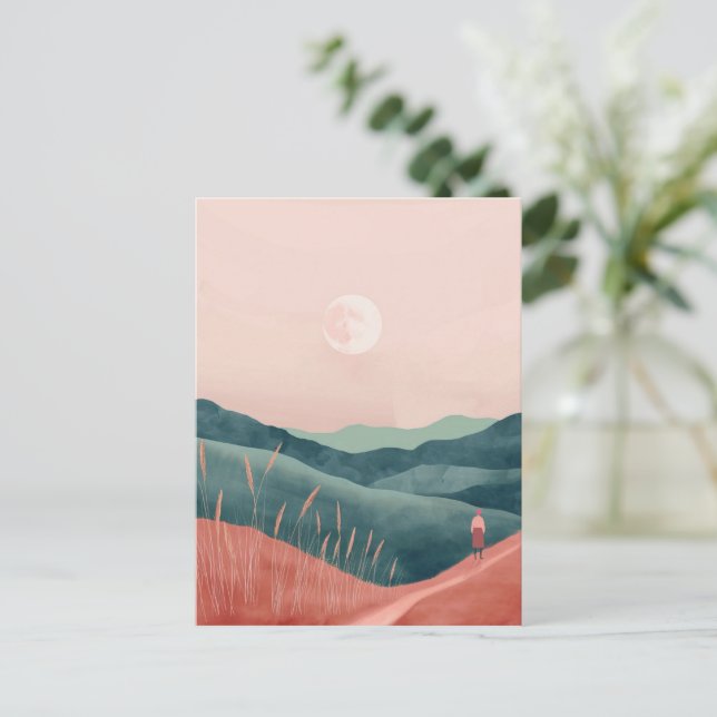 Boho Abstrakt Landschaft (7) Postkarte (Stehend Vorderseite)