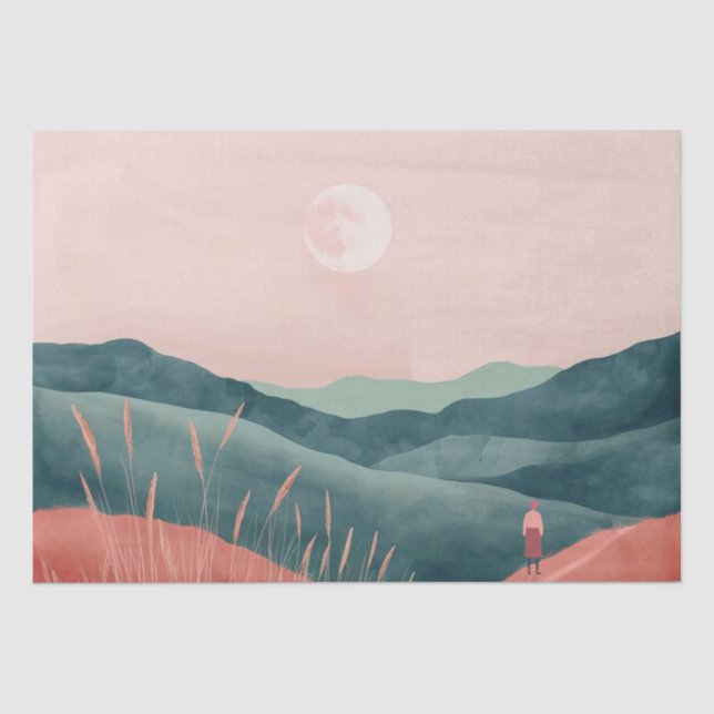 Boho Abstrakt Landschaft (7) Seidenpapier (Vorderseite)