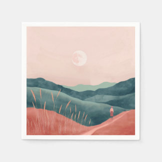 Boho Abstrakt Landschaft (7) Serviette