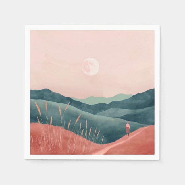 Boho Abstrakt Landschaft (7) Serviette (Vorderseite)