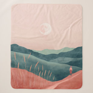 Boho Abstrakt Landschaft (7) Sherpadecke
