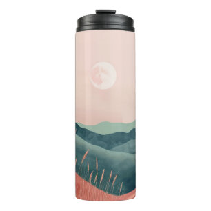 Boho Abstrakt Landschaft (7) Thermosbecher