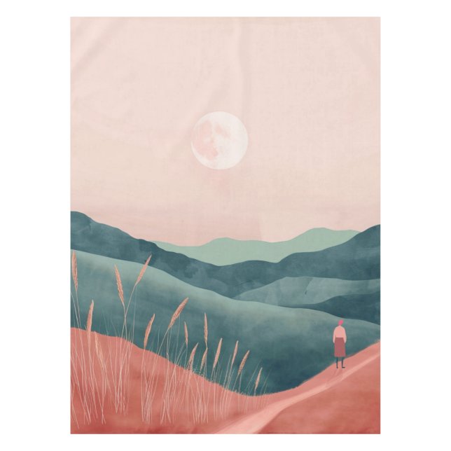 Boho Abstrakt Landschaft (7) Tischdecke (Vorderseite)