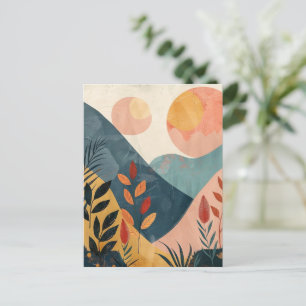 Boho Abstrakt Landschaft (8) Postkarte