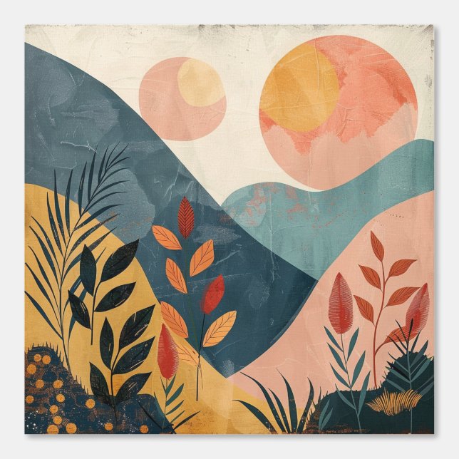 Boho Abstrakt Landschaft (8) Tapete (Vorderseite)