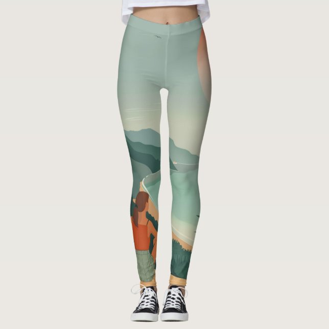Boho Abstrakt Landschaft (9) Leggings (Vorderseite)