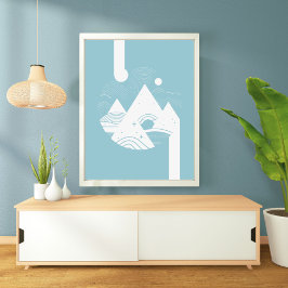 Boho Abstrakt Landschaftsmoon Poster