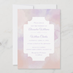 Boho Abstrakt Lavender Lila Watercolor Wedding Einladung