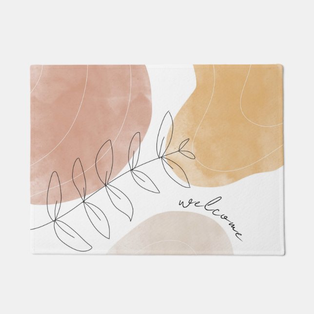 Boho Abstrakt moderne Kunst Door Mat Fußmatte (Vorderseite)