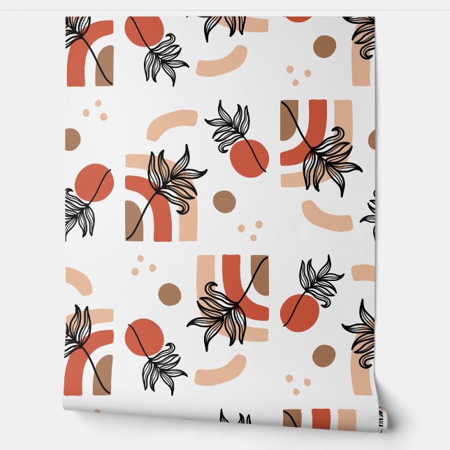 Boho Abstrakt Pattern | Modern Minimalistisch naht Tapete (Abrollen)