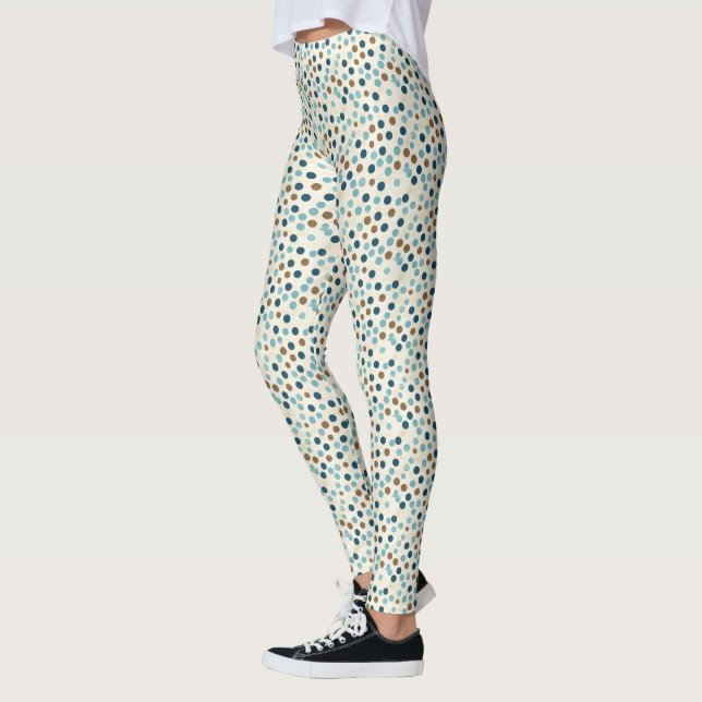 Boho Abstrakt Polka Dot Pattern Leggings (Links)