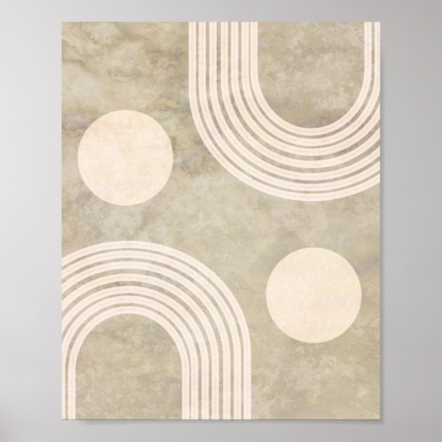 Boho Abstrakt Rainbow Art Poster (Vorne)