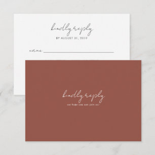 Boho Abstrakt   Rust Maple Wedding RSVP Card