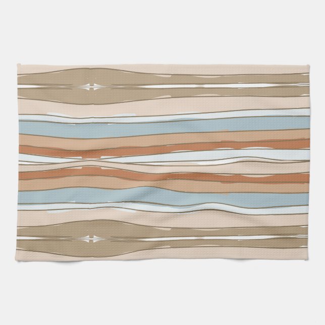 Boho Abstrakt Stripes Geschirrtuch (Horizontal)