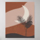 Boho Abstrakt Terracotta Landschaft Moon Poster (Vorne)